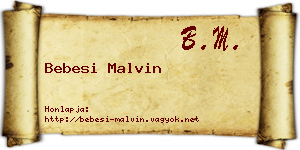 Bebesi Malvin névjegykártya